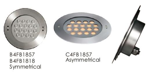 C4FB1857 C4FB1818 RGB چراغ‌های ال‌ای‌دی زیر آب فرورفته کم نور ساخته شده از فولاد ضد زنگ SUS316 ضد خوردگی 1