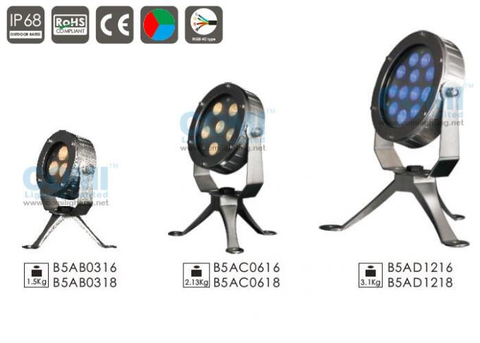 B5AB0316 B5AB0318 3 عدد * چراغ LED زیر آب 2 واتی با براکت و سه پایه قابل تنظیم زاویه 360 درجه 0