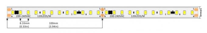 نوار LED ولتاژ بالا 220-240 VAC 1600LM 16.5W 120 LED در هر متر IP67 EMC 0